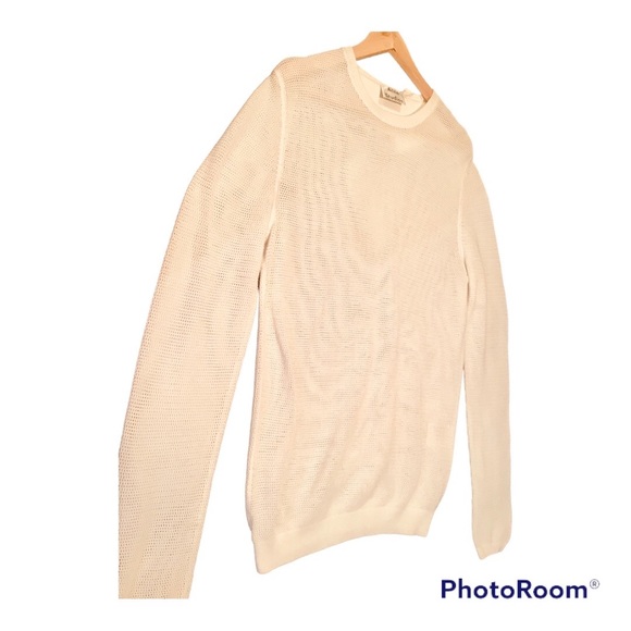 Mens Acne Studios Mesh Net Long Sleeve Shirt.  Color: Ivory/Cream Size:  Small - Picture 4 of 6